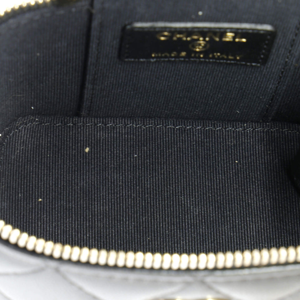 Vanity Case with Pearl Chain Quilted Lambskin Mini