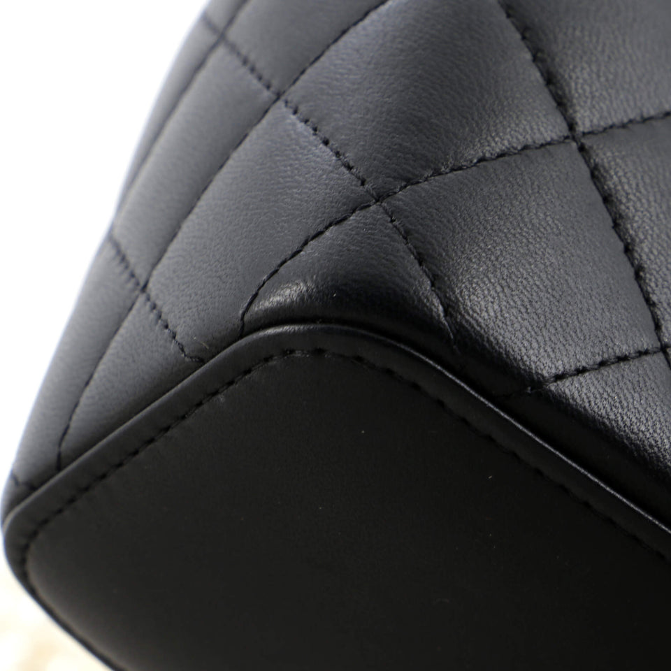 Vanity Case with Pearl Chain Quilted Lambskin Mini