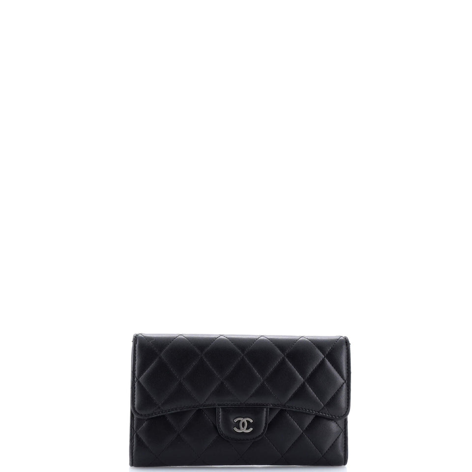 L-Flap Wallet Quilted Lambskin Long