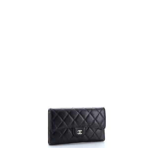 L-Flap Wallet Quilted Lambskin Long