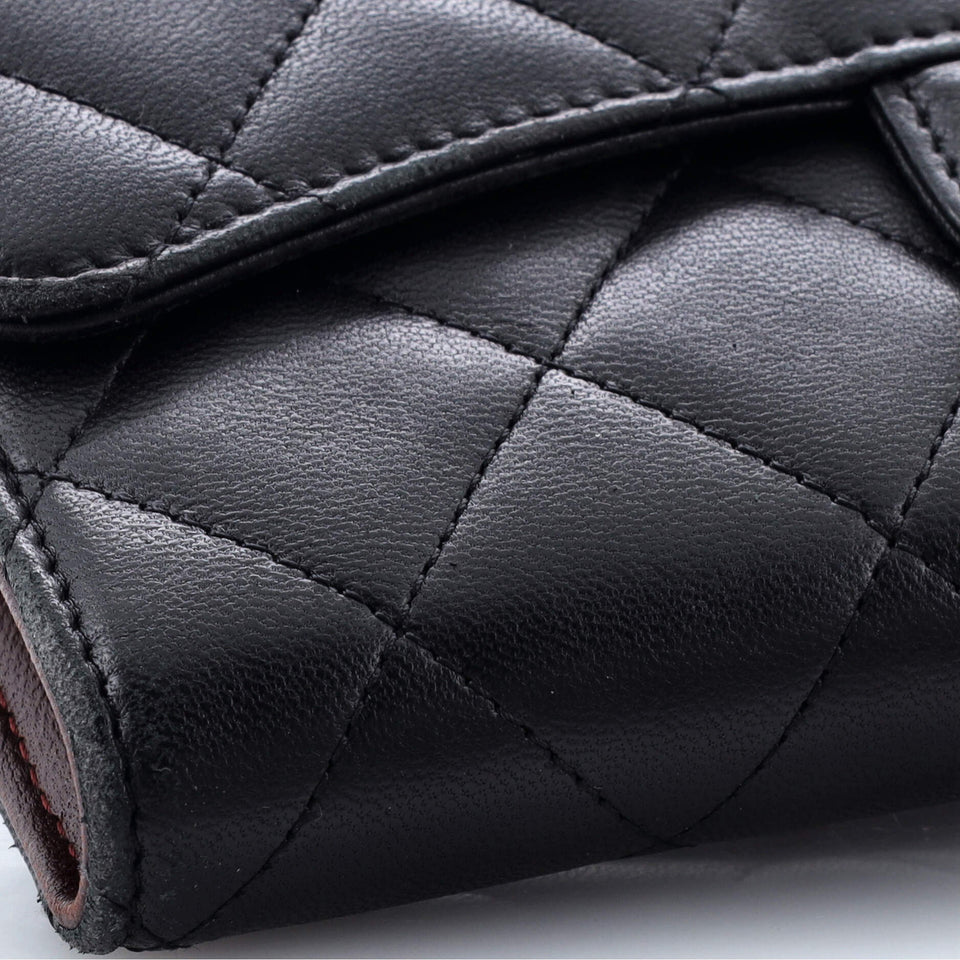 L-Flap Wallet Quilted Lambskin Long