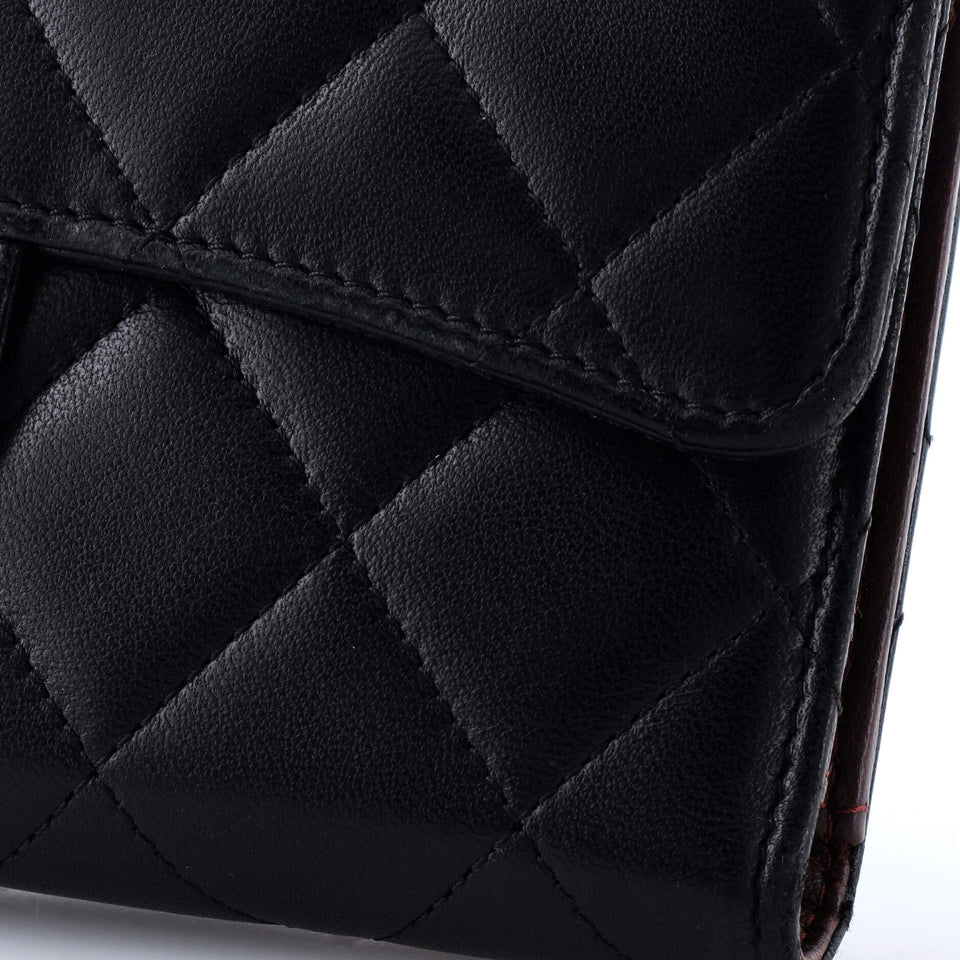 L-Flap Wallet Quilted Lambskin Long