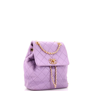 Chain Infinity Drawstring Backpack Quilted Lambskin Small