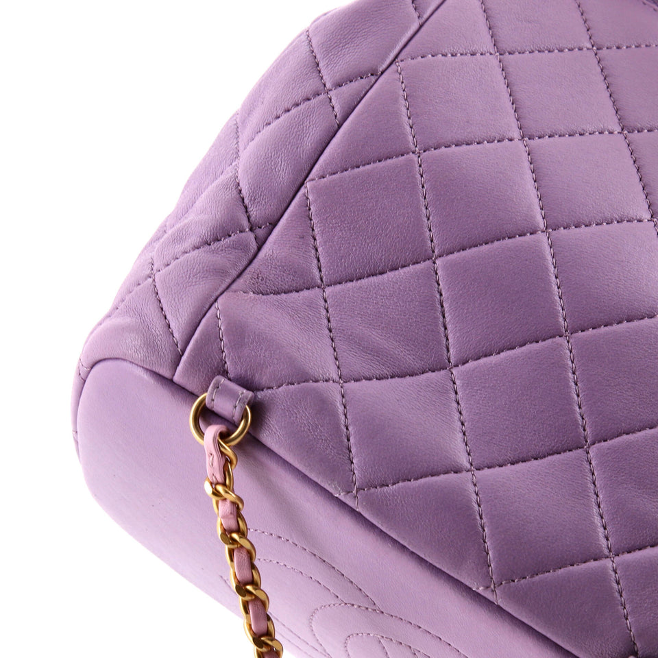 Chain Infinity Drawstring Backpack Quilted Lambskin Small