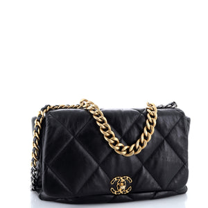 19 Flap Bag Quilted Leather Maxi