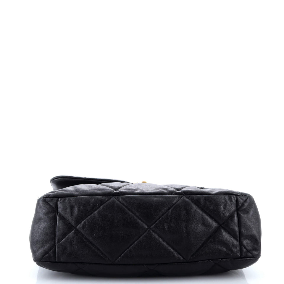 19 Flap Bag Quilted Leather Maxi