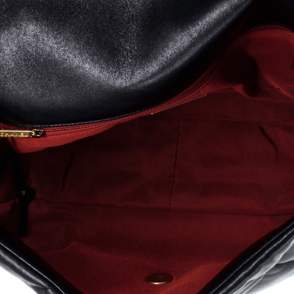 19 Flap Bag Quilted Leather Maxi