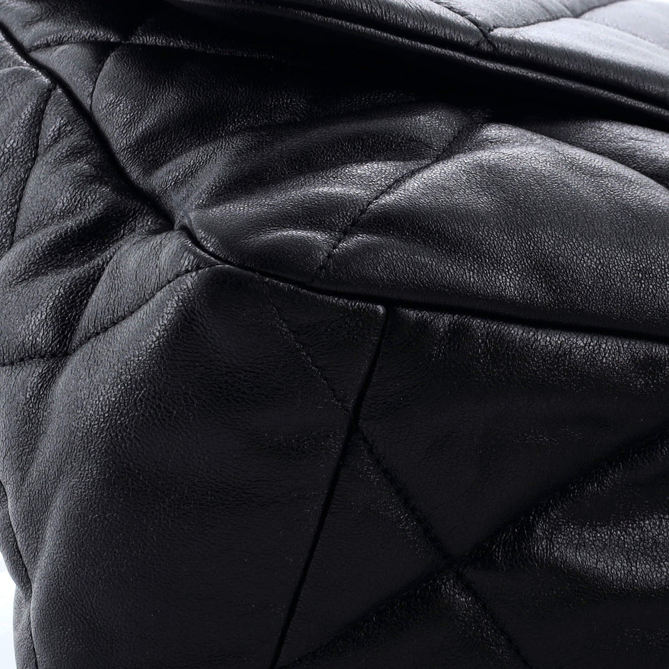 19 Flap Bag Quilted Leather Maxi