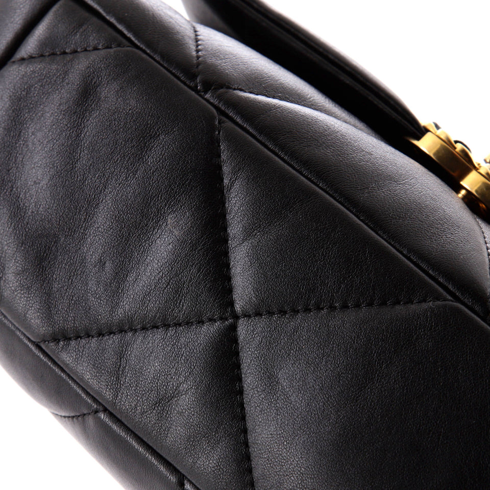 19 Flap Bag Quilted Leather Medium