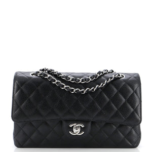 Classic Double Flap Bag Quilted Caviar Medium