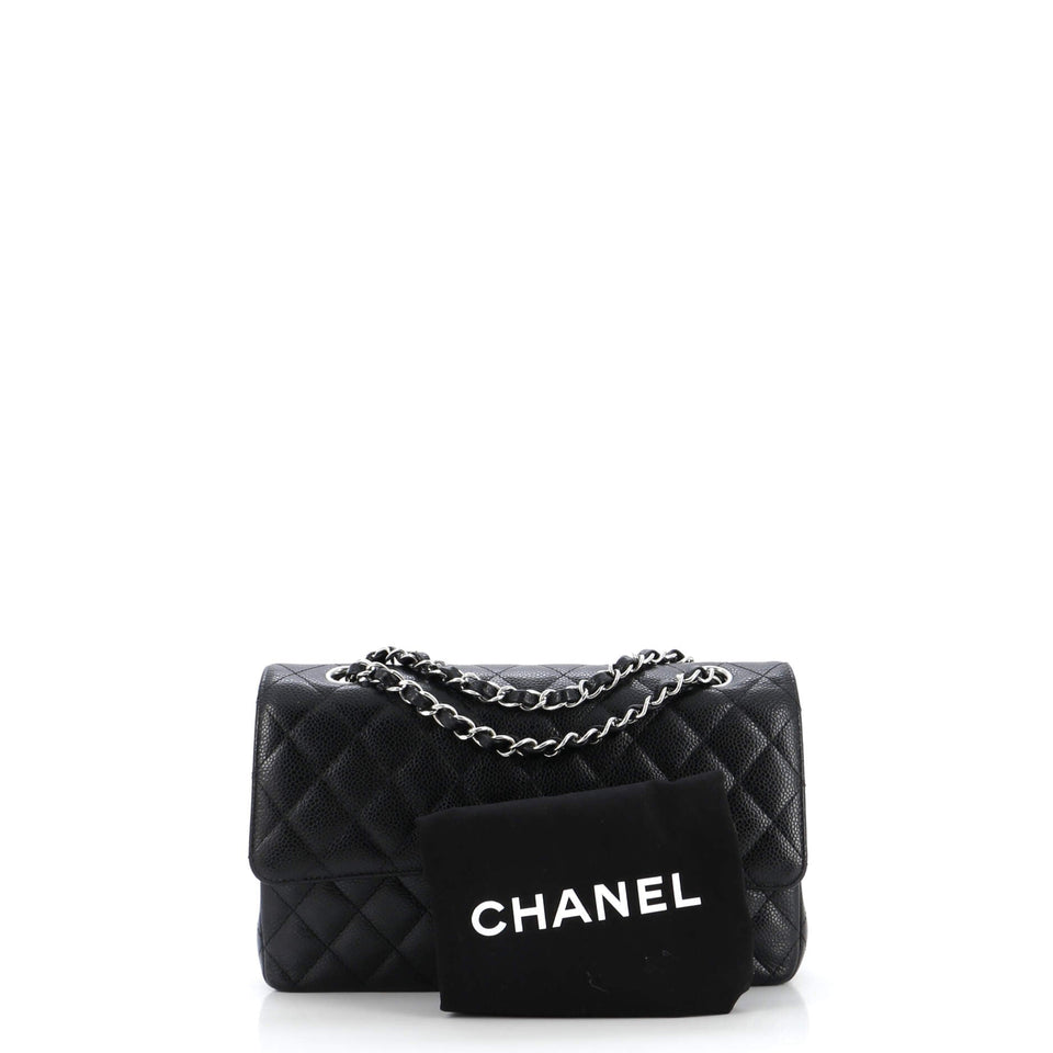 Classic Double Flap Bag Quilted Caviar Medium