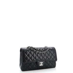 Classic Double Flap Bag Quilted Caviar Medium