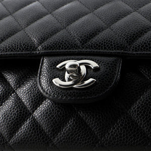 Classic Double Flap Bag Quilted Caviar Medium