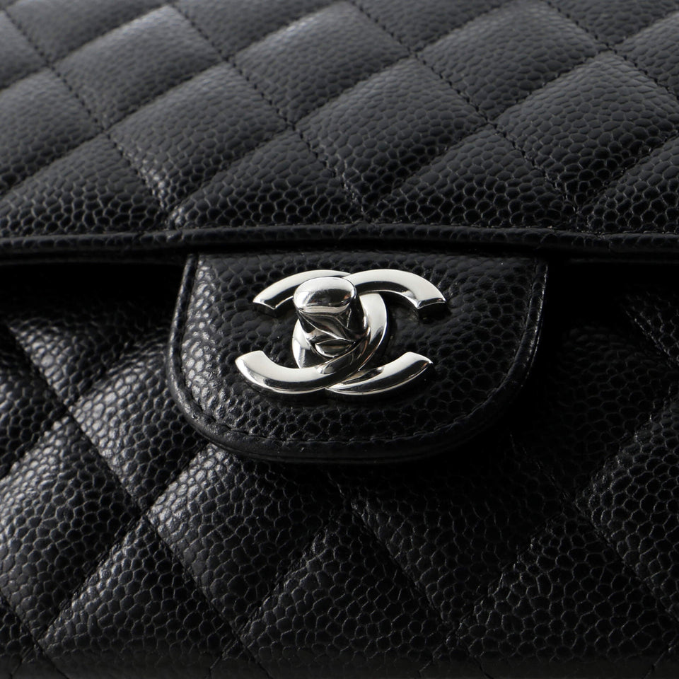 Classic Double Flap Bag Quilted Caviar Medium