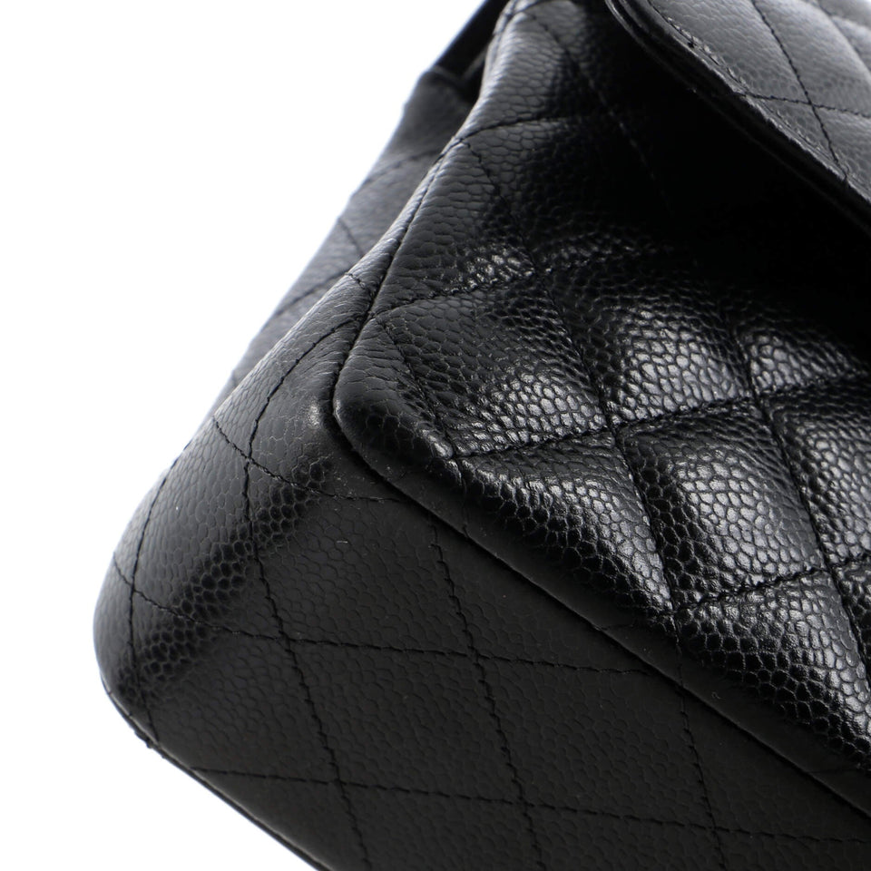 Classic Double Flap Bag Quilted Caviar Medium