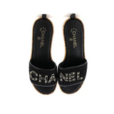 Women's Chain CHA-NEL Mule Sandals Tweed and Cork