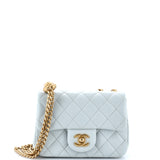 Sweet Camellia Adjustable Chain Square Flap Bag Quilted Lambskin Mini
