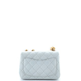 Sweet Camellia Adjustable Chain Square Flap Bag Quilted Lambskin Mini