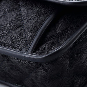 French Riviera Flap Bag Quilted Caviar Large