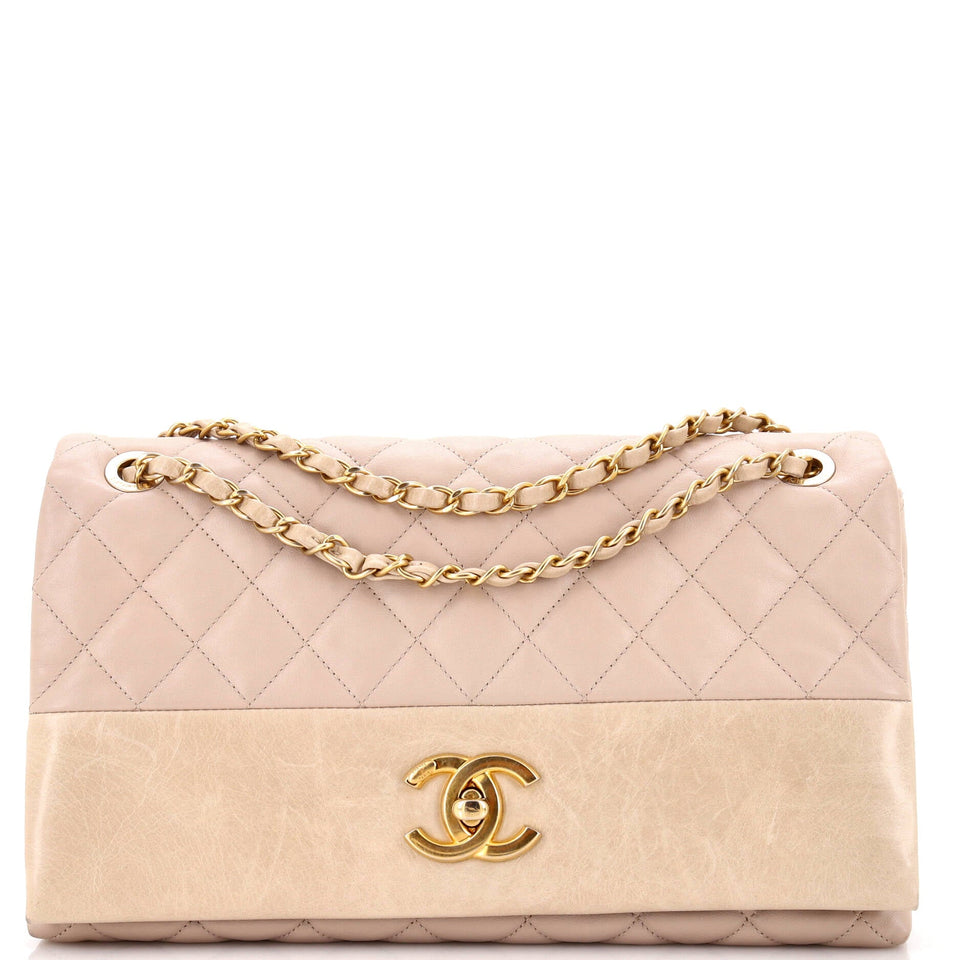 Soft Elegance Flap Bag Quilted Distressed Calfskin Jumbo