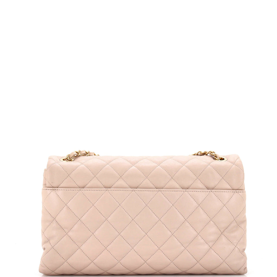 Soft Elegance Flap Bag Quilted Distressed Calfskin Jumbo