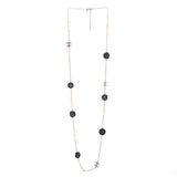 CC Station Long Necklace Faux Pearls and Resin with Metal and Crystals