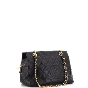 Petite Timeless Tote Quilted Caviar