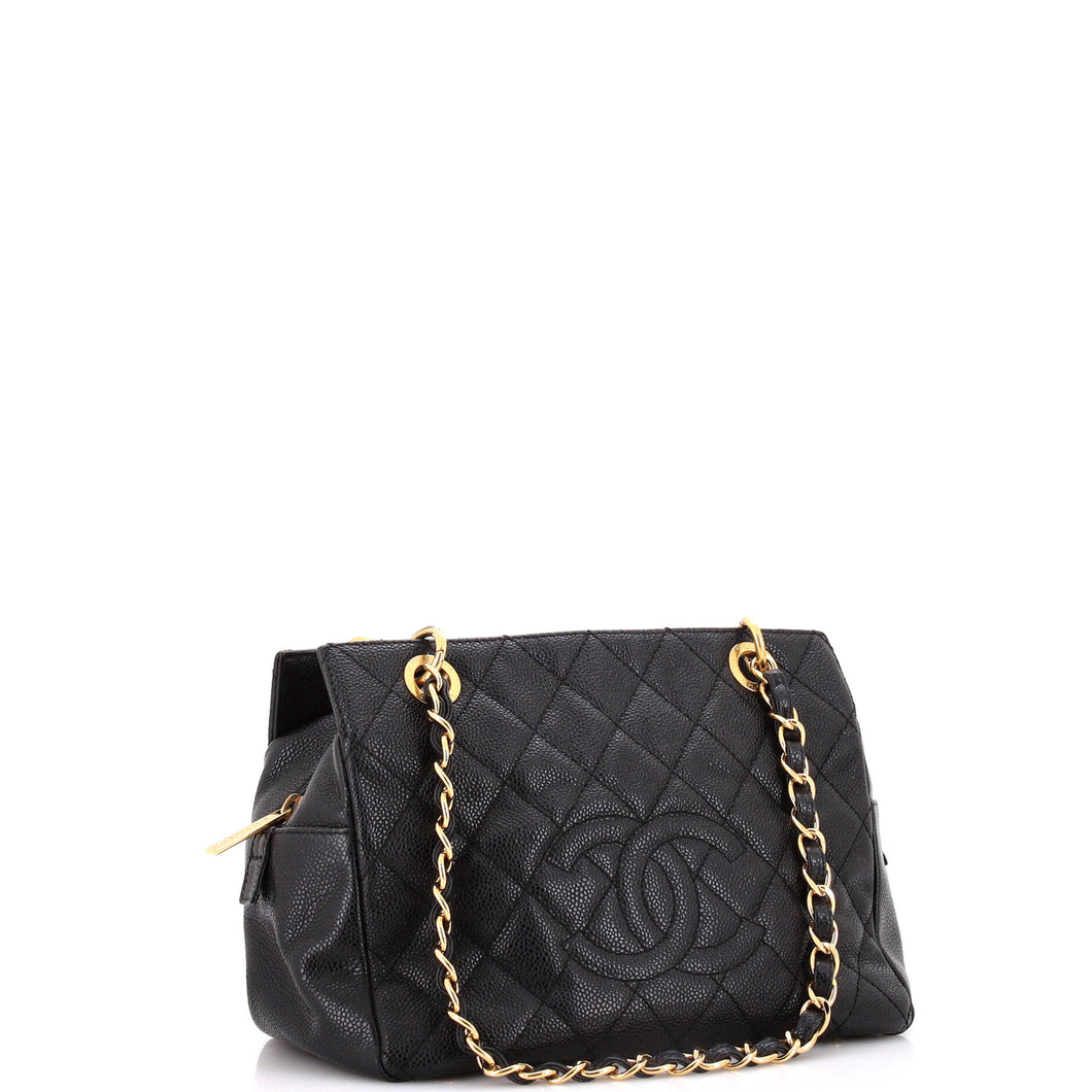 Petite Timeless Tote Quilted Caviar