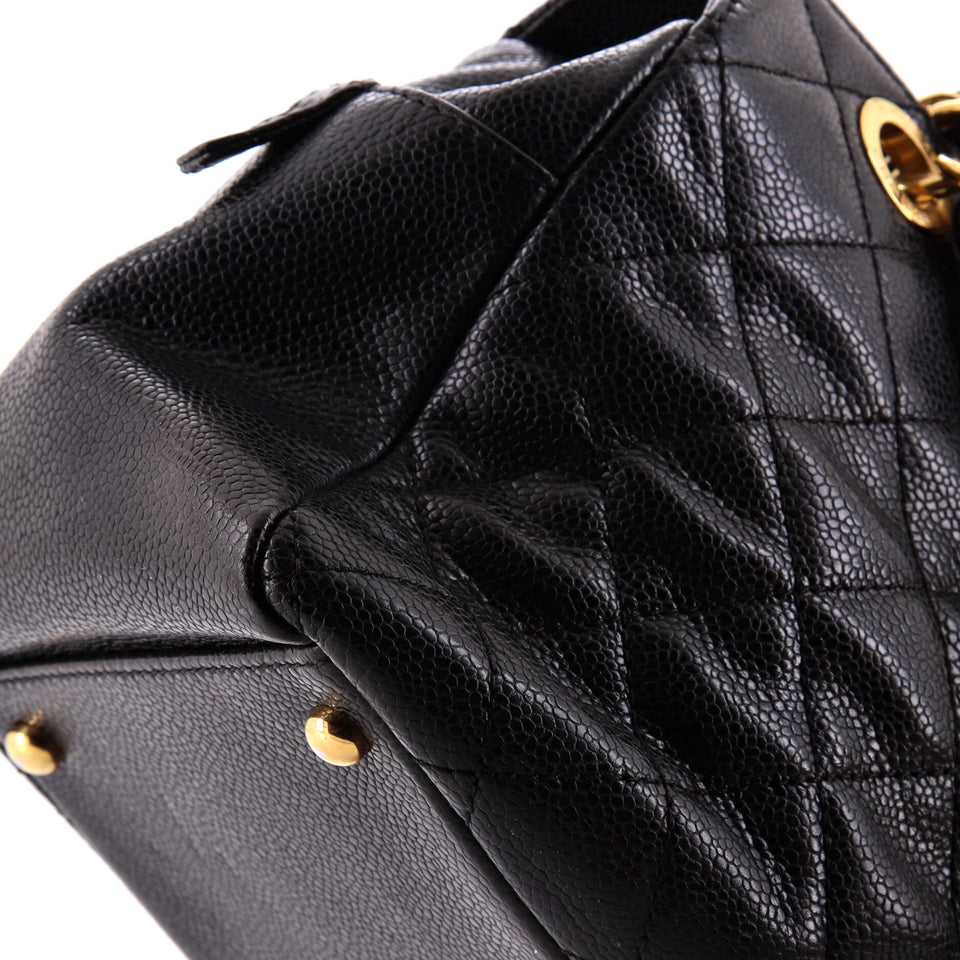 Petite Timeless Tote Quilted Caviar