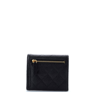 CC Compact Classic Flap Wallet Quilted Caviar