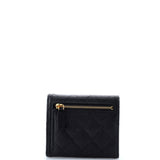 CC Compact Classic Flap Wallet Quilted Caviar
