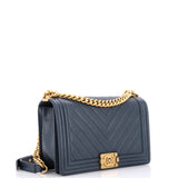 Boy Flap Bag Chevron Caviar New Medium