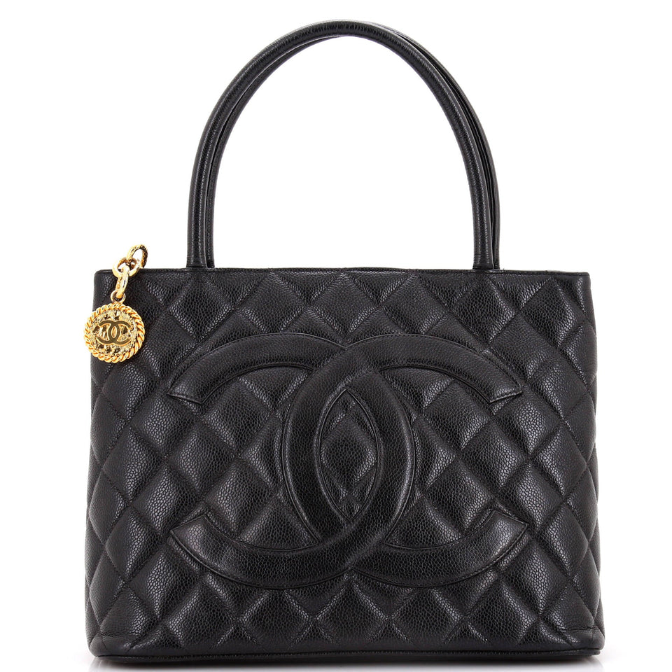 Medallion Tote Quilted Caviar