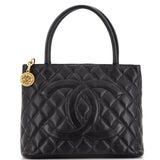 Medallion Tote Quilted Caviar
