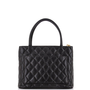 Medallion Tote Quilted Caviar
