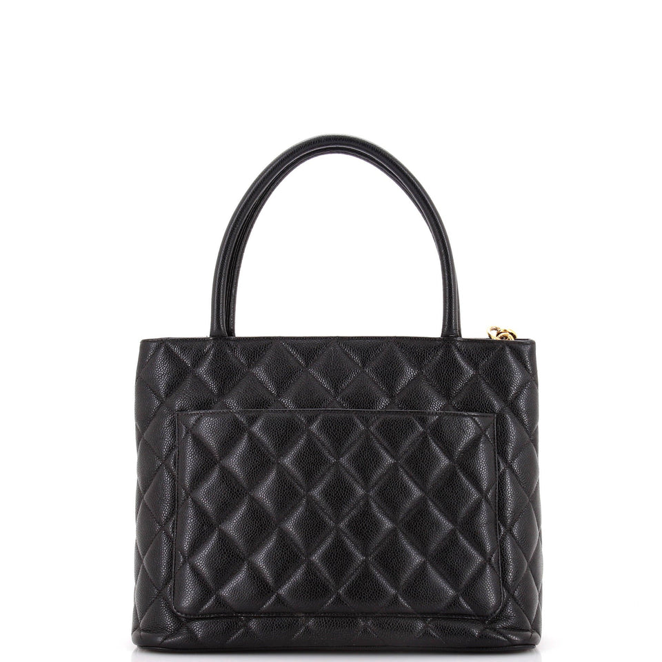 Medallion Tote Quilted Caviar