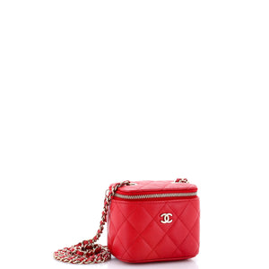 Classic Vanity Case with Chain Quilted Caviar Mini
