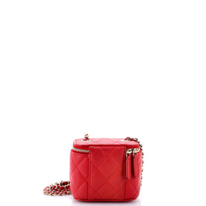 Classic Vanity Case with Chain Quilted Caviar Mini