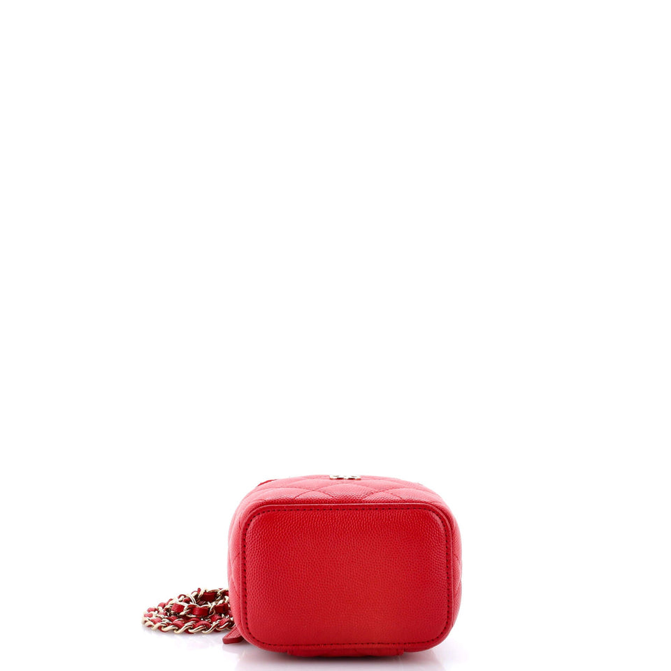 Classic Vanity Case with Chain Quilted Caviar Mini