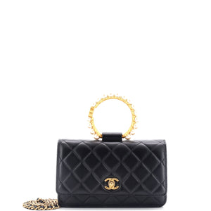 Pearl Crown Wallet on Chain Quilted Lambskin