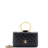 Pearl Crown Wallet on Chain Quilted Lambskin