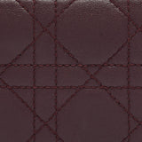 Dior Burgundy Cannage Leather Lady Dior Card Holder