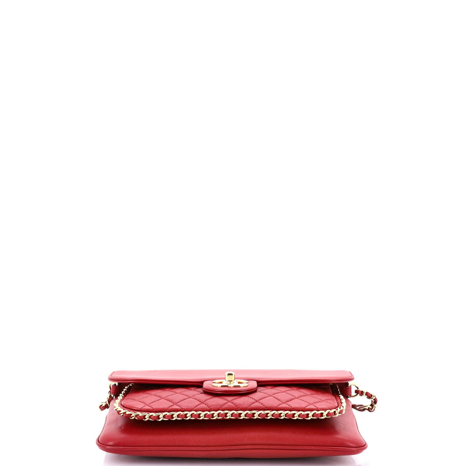 Unchained Flap Crossbody Bag Quilted Lambskin Medium