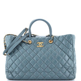 Coco Handle Shopping Tote Quilted Aged Calfskin Large