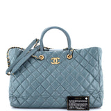 Coco Handle Shopping Tote Quilted Aged Calfskin Large