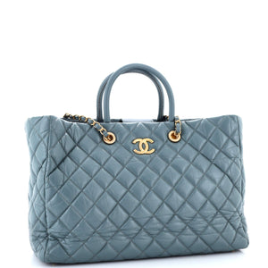 Coco Handle Shopping Tote Quilted Aged Calfskin Large