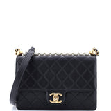Chic Pearls Flap Bag Quilted Lambskin Small