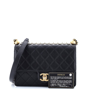 Chic Pearls Flap Bag Quilted Lambskin Small