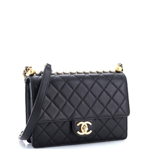 Chic Pearls Flap Bag Quilted Lambskin Small