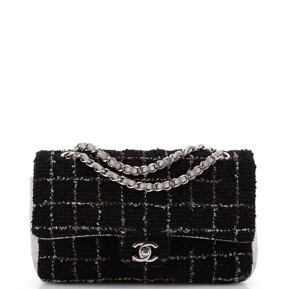 Classic Double Flap Bag Tweed and Quilted Lambskin Medium